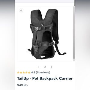 Tail Black Hands-Free Pet Backpack Carrier